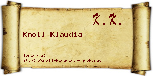 Knoll Klaudia névjegykártya